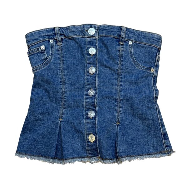 BDG Denim Corset Skirt Top Button Front & Lace-Up Back Small - Picture 1 of 5